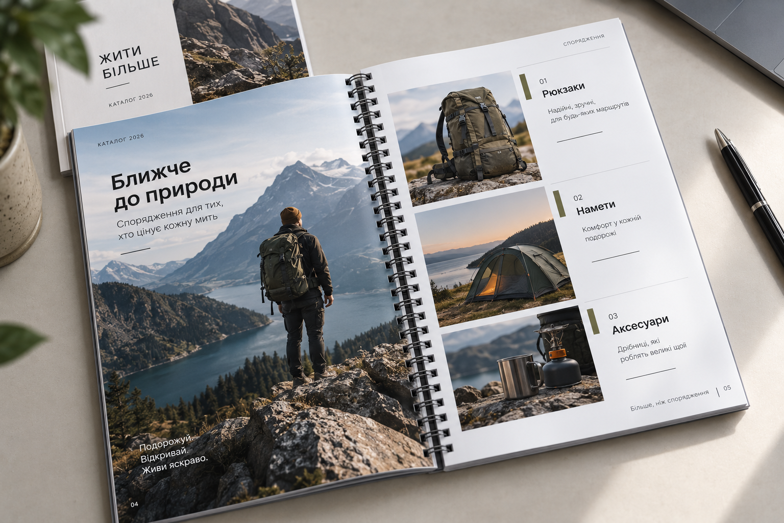 Відкритий каталог зі скріпленням на пружині